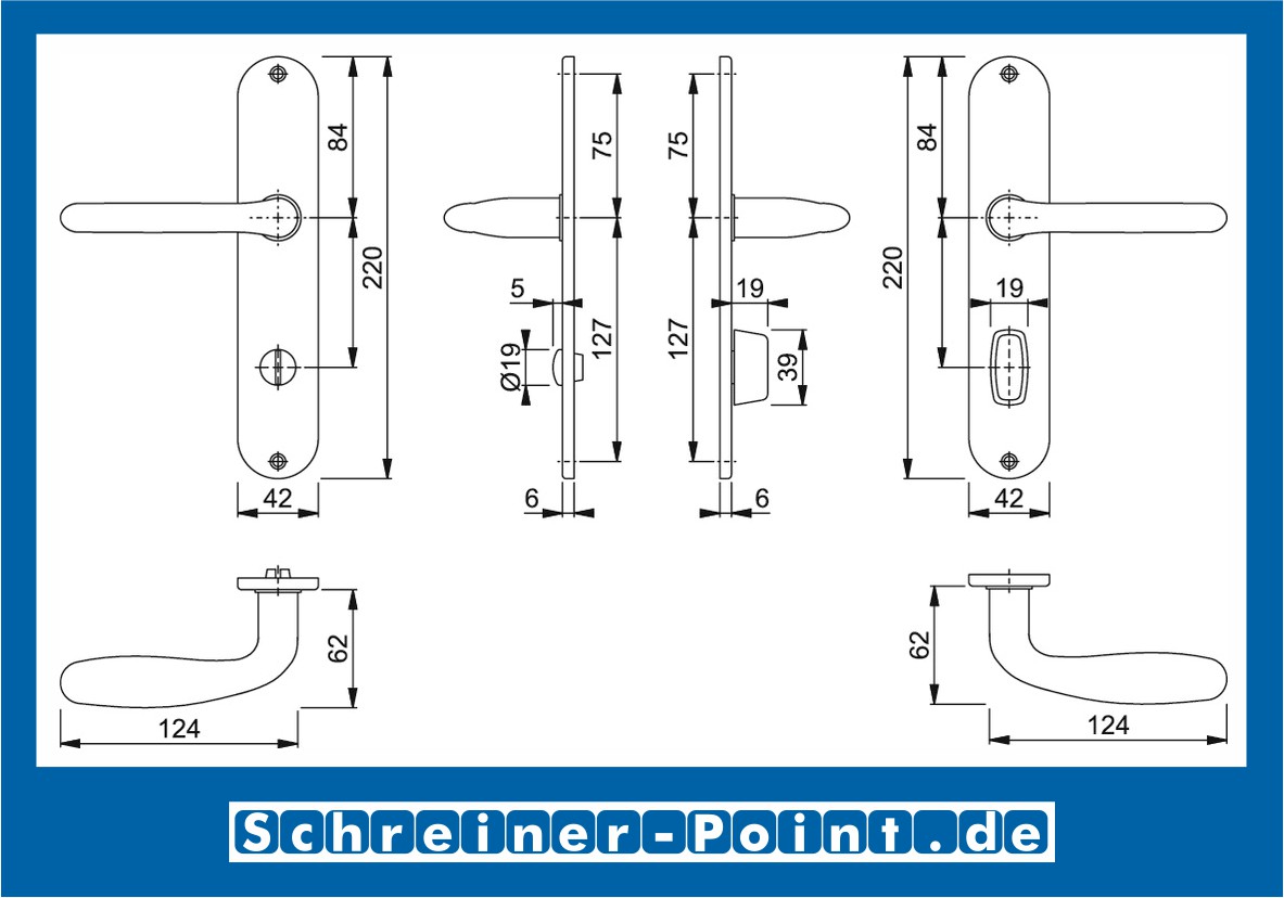 Hoppe Cardiff Edelstahl Langschildgarnitur F69 E1850Z/302, 2423656, 3039550, 2423699, 2423701, 3039568, 2423736, 3216288